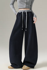 Fleece Lined Draped Curved Knit Pants