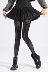 Skull Diamond Pattern Mesh Rhinestone Tights
