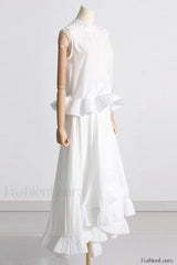 Elaine Pink Sleeveless Charming Ruffle Mermaid Set