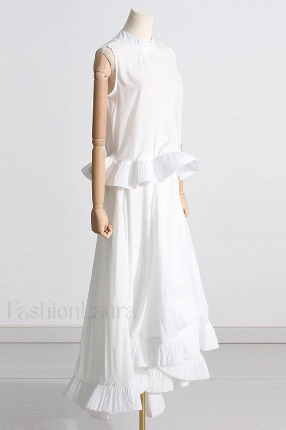 Elaine Pink Sleeveless Charming Ruffle Mermaid Set