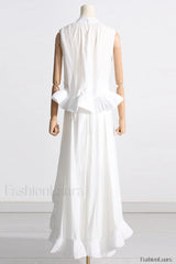 Elaine Pink Sleeveless Charming Ruffle Mermaid Set