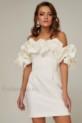 Elastic Mystic Stylish Satin Dress XS / Ivory