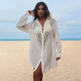 Elegant Backless Club Dress Cover Up WHITE / One Size