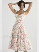 Elegant Floral Side Split Floral Dress