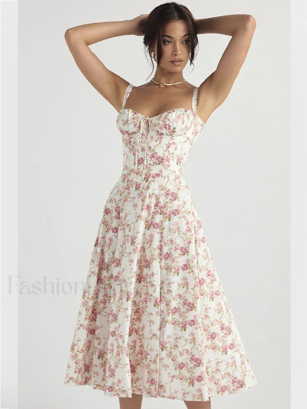 Elegant Floral Side Split Floral Dress