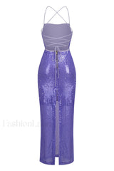 Emilina Sequin Stylish Backless Maxi Dress