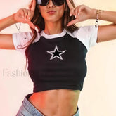 Emo Girl Black & White T Shirt Black / XS