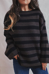 Striped Knit Casual Loose Sweater