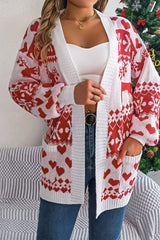 Reindeer Pocket Long Sleeve Christmas Cardigan