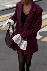 Vintage Striped Patchwork Blazer