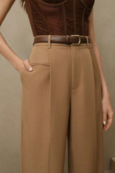 High Waist Fluid Long Straight Pants