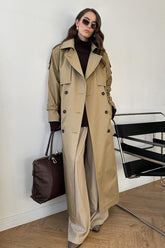 Long Cotton Vintage Tied Relaxed Overcoat