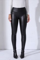 Faux Leather Thermal High-Rise Sculpting Leggings
