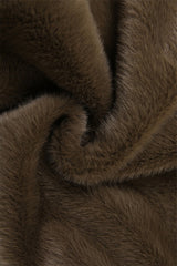 Brown V Neck Fleece Bodycon Tank Top