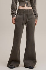 Fleece Lined Bodycon Flared Knit Pants