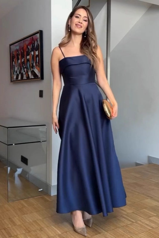 Elegant Satin Slip Vintage Formal Dress