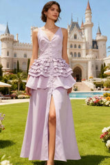 Elegant Vintage Sleeveless Swing Tiered Prom Dress