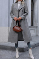 Slim Fit Double Breasted Wool Overcoat