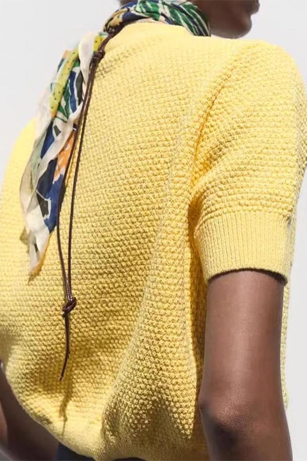 Short Sleeve Starfish Button Knit Cardigan