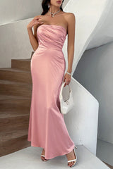 Solid Bustier Bodycon Gown Formal Dress