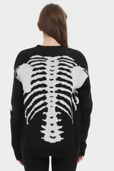 Skull Print Knit Cardigan