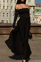 Halter Neck Ball Gown Formal Dress S / Black