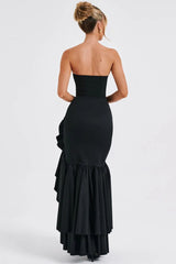 Strapless High Slit Backless Bodycon Slim Fit Elegant Prom Dress