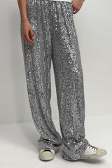 Casual Sequin Wide Leg Loose Pants
