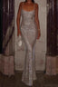 Sequin Diamond Bodycon Maxi Dress XS / Silver