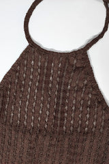 Halter Neck Bodycon Maxi Sweater Dress