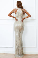 Sequin Mermaid Gown Formal Dress S / Silver