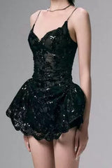 Lace Spaghetti Strap Mini Dress