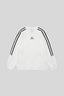 Striped Raglan Logo Oversized Crew Neck Sweatshirt