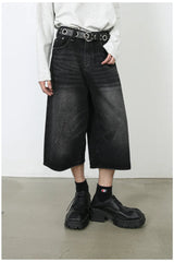 Vintage Y2K Loose Cropped Jeans Dark Gray / XS
