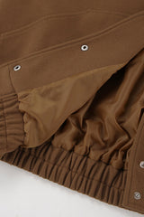 Thick Wool Brown Elastic Hem Coat coats