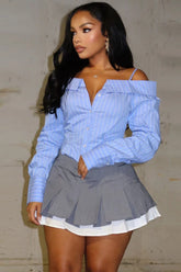 Long Sleeve Cold Shoulder Blouse