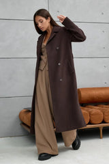 Double Breasted V-Neck Casual Wool Overcoat