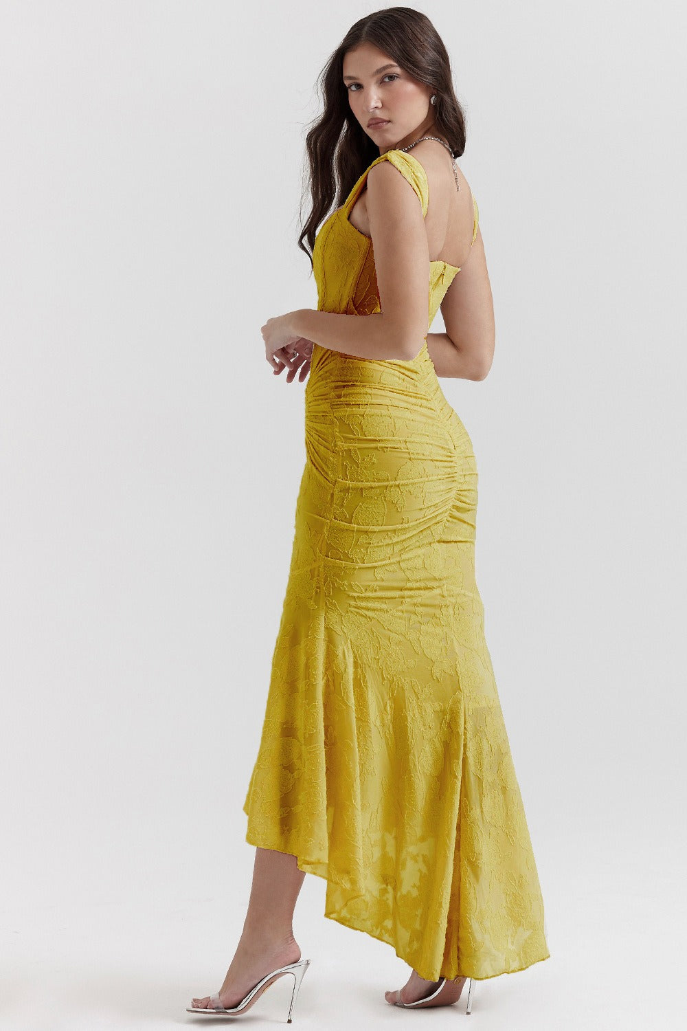 Stretch Mesh Jacquard Mermaid Formal Dress