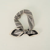 Silk Cotton Slim Square Mixed Print Neck Scarf
