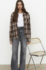 Vintage Plaid Relaxed Fit Blouse