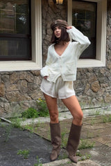 Fashionable Loose Fit V Neck Knit Sweater