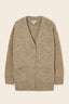 Fashionable Wool Blend Knit Cardiga Khaki / XS