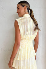 Faye Sleeveless Stylish Ruched Midi Dress