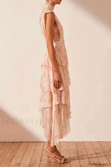 Faye Sleeveless Stylish Ruched Midi Dress