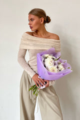 Slim Fit Off-Shoulder Knit Top