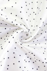 Polka Dot Satin V Neck Crop Top Mermaid Skirt Set