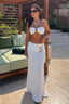 Solid Long Skirt Beach Three Piece Swim Set