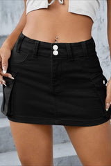 Street Style Solid Low-Waist Bodycon Skirt