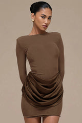 Solid Color Ruched Bodycon Dress