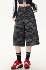 Vintage High Waist Cropped Wide Leg Jeans